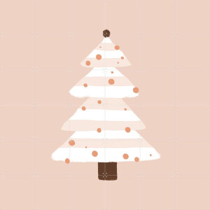 IXXI Blush Christmas Tree, Orara Studio & Various - 120 x 120 cm - Gratis ophangtool - Grote wanddecoratie en posters - Speels, Fantasierijk, Digitale