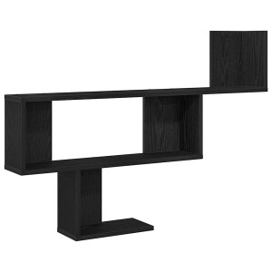 vidaXL - Wandplank - Zwart - Eiken - 100x15x70 - cm - Bewerkt - Hout