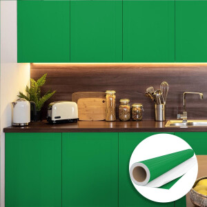 Waterdichte vinyl zelfklevende rol per meter - Afwasbare sticker voor keuken, meubels, kasten, deuren - 60 cm x 3 m - Cactusgroen