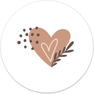 Label2X - Muurcirkel kids hart leaf - 100 cm - Dibond - Multicolor - Wandcirkel - Rond Schilderij - Muurdecoratie Cirkel - Wandecoratie rond - Decoratie voor woonkamer of slaapkamer