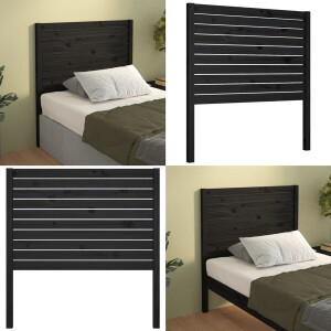 vidaXL Hoofdbord 96x4x100 cm massief grenenhout zwart - Hoofdbord - Hoofdborden - Hoofdeinde - Houten Hoofdbord