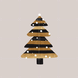 IXXI Xmas Tree, Orara Studio & Various - 80 x 80 cm - Gratis ophangtool - Grote wanddecoratie en posters Winter, Kerst