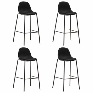 vidaXL - Barstoelen - 4 - st - stof - zwart