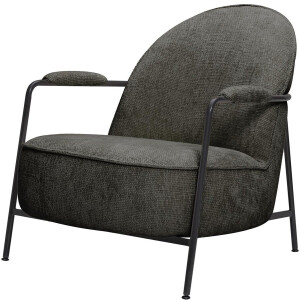 Tower Living Fauteuil Amelia - Donkergrijs Stof - Met Armleuning - 82x73x77cm