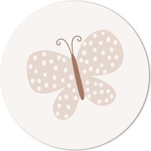 Label2X - Muurcirkel kids vlindertje - 60 cm - Forex - Multicolor - Wandcirkel - Rond Schilderij - Muurdecoratie Cirkel - Wandecoratie rond - Decoratie voor woonkamer of slaapkamer
