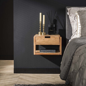 LifestyleFurn Zwevend Nachtkastje Grover Acaciahout, 39 x 25cm - Massief acacia naturel