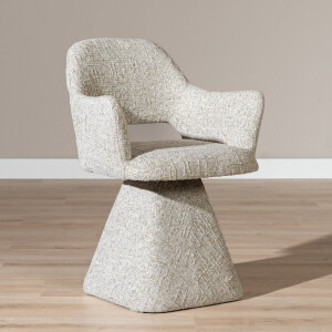 Bronx71® Eetkamerstoel Josh draaibaar chenille taupe - stoel
