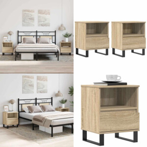 vidaXL Nachtkastjes 2 st 40x35x50 cm sonoma eikenkleurig - Nachtkastje - Nachtkastjes - Bijzettafel - Wandkastje