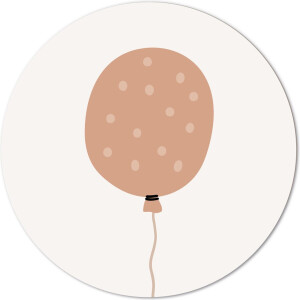 Label2X - Muurcirkel kids ballon - 120 cm - Dibond - Multicolor - Wandcirkel - Rond Schilderij - Muurdecoratie Cirkel - Wandecoratie rond - Decoratie voor woonkamer of slaapkamer