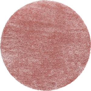 Flycarpets Nox Rond Vloerkleed Hoogpolig - Roze - 160 cm - Woonkamer Tapijt