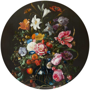 Glasschilderij De Heem Stilleven op vaas - Ø 70 - Glas - REINDERS