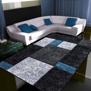 vloerkleed modern Hawaii patchwork turquoise 80x150 cm