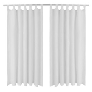 vidaXL - Micro-Satijnen - Gordijnen - met - Ringen - 140 - x - 175 - cm - 2 - stuks - (Wijnrood)