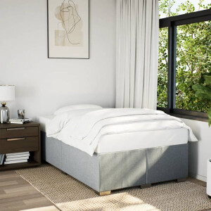 vidaXL - Bedframe - zonder - matras - 120x190 - cm - stof - lichtgrijs