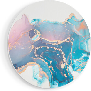 Artaza Forex Muurcirkel Abstracte Kunst van Marmer - 40x40 cm - Klein - Wandcirkel - Rond Schilderij - Wanddecoratie Cirkel