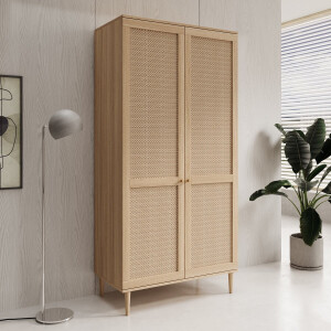 Meubella - Crimson - Kledingkast 2-deurs - Eiken - 110x52x208 cm
