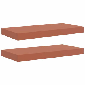 vidaXL - Wandplank - Wandgemonteerd - 2 - pcs - Rood - 50 - x - 23 - x - 4 - cm - Bewerkt - hout