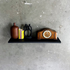 GoudmetHout - Zwevende wandplank - Blinde montage - eiken - 180 x 25 cm - zwart eiken - zwevende boekenplank - Incl. bevestiging