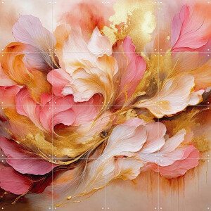 IXXI Fluisterende Bloemen, Moonheart Artworks - 80 x 80 cm - Gratis ophangtool - Grote wanddecoratie en posters - Abstract, Olieverf, Woonkamer, Gang