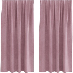 vidaXL - Gordijnen - 2 - st - Donkerroze - 140 - x - 175 - cm - fluweel