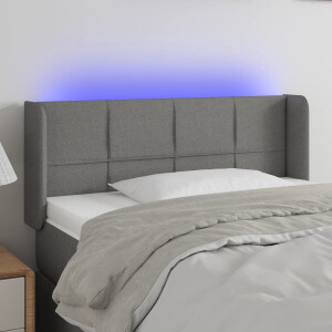 vidaXL - Hoofdbord - LED - 93x16x78/88 - cm - stof - donkergrijs