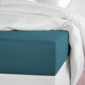 De Witte Lietaer Hoeslaken Olivia Lake Green - 160 x 200/220 x h 30 - Groen - Katoen Satijn