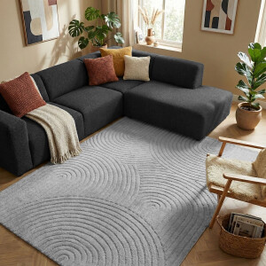 Flycarpets Skando Vloerkleed Japandi & Scandinavisch - Grijs - Laagpolig Tapijt Woonkamer - 200x290 cm