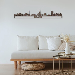 Skyline Baarn Notenhout 130 Cm Wanddecoratie Voor Aan De Muur Met Tekst City Shapes