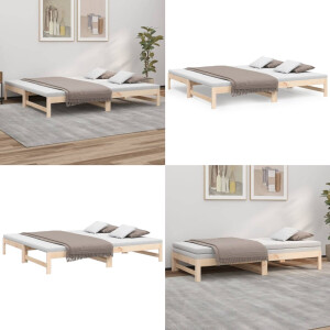vidaXL Slaapbank uitschuifbaar massief grenenhout 2x(90x200) cm - Slaapbank - Slaapbanken Bedbank - Bed Bank - Slaap Bank