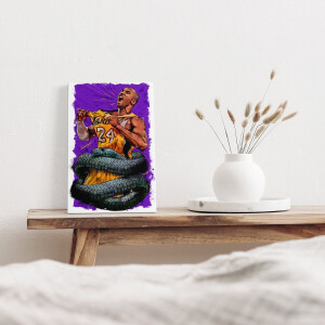 Artaza Canvas Schilderij Black Mamba - 20x30 cm - Wanddecoratie NBA Legende - Muurdecoratie Lakers 24 - Schilderijen Op Canvas Basketbal