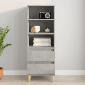 vidaXL Kast - Hoge Kast - Hoge kast 40x36x110 cm bewerkt hout betongrijs - Opslagoplossing - Betonnen Grijs - Bewerkt Hout