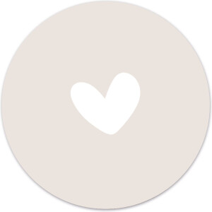 Label2X - Muurcirkel kids hartje nude - 60 cm - Dibond - Multicolor - Wandcirkel - Rond Schilderij - Muurdecoratie Cirkel - Wandecoratie rond - Decoratie voor woonkamer of slaapkamer