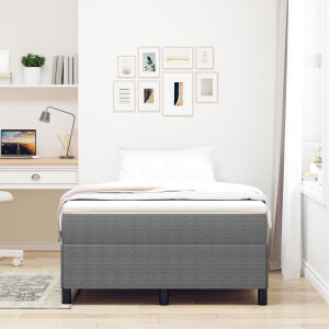 vidaXL - Boxspring - bed - Lichtgrijs - 120 - x - 190 - cm - Corduroy - stof