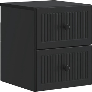 vidaXL - Muurbevestigde - Nachttafel - Zwart - 33 - x - 34,5 - x - 40 - cm - Bewerkt - hout