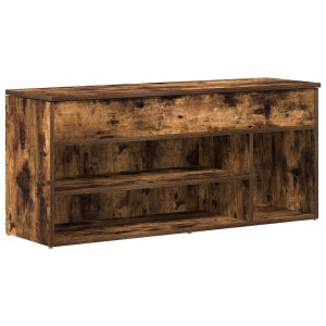 vidaXL - Schoenenbank - 102x30,5x45 - cm - bewerkt - hout - gerookt - eikenkleurig