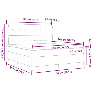 vidaXL - Boxspring - bed - met - matras - met - hoofdeinde - Taupe - 180 - x - 200 - cm - Stof