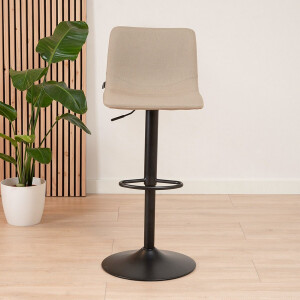 Bronx71® Scandinavische barkruk Eva draaibaar gerecyclede stof taupe 60-76 cm - barstoel