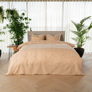 Kayori Ana Dekbedovertrek Katoen - 260x200-220 +2 slopen - Lits-jumeaux - Uniek Dessin - Zand