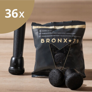 Bronx71® Vloerbeschermer set (voor 36 poten) zwart Ø19-25 mm - Stoelpoot beschermers - Stoelpootdoppen - Stoelpoot sokken