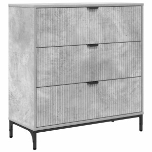 vidaXL - Dressoir - Beton - Grijs - 79,5 - x - 33 - x - 82 - cm - Bewerkt - hout