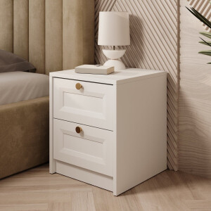 Meubella - Nachtkastje Rumble - Wit - 40 cm