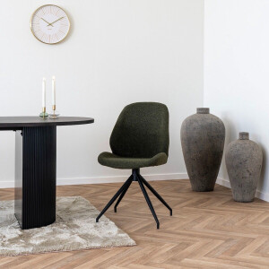 House Nordic Eetkamerstoel Monte Carlo Staal Groen - Set van 2