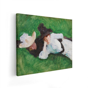 Artaza Canvas Schilderij Vrouw - 50x40 cm - Wanddecoratie Vintage - Muurdecoratie Klassiek Portret - Decoratie Woonkamer - Schilderijen Op Canvas