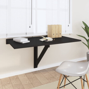 vidaXL Wandtafel - Wandtafels - Klaptafel - Muurtafel - Wandtafel inklapbaar 100x60x56 cm bewerkt hout zwart