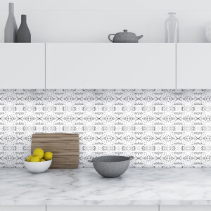Zelfklevende tegelmuurstickers voor keuken en badkamer - 9 grijze tegelstickers met marmerlook - 9 stickers van 10x10 cm
