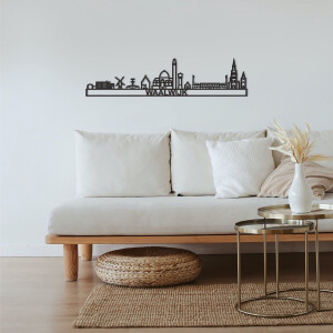 Skyline Waalwijk Zwart Mdf 90 Cm Wanddecoratie Voor Aan De Muur Met Tekst City Shapes
