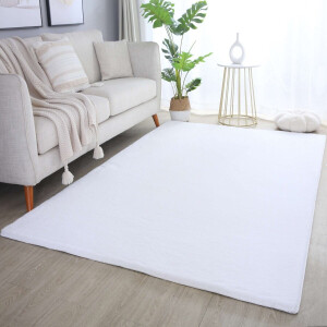 Flycarpets Teresa Hoogpolig Fluffy Vloerkleed - Wit - 120x170 cm