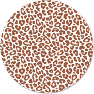 Label2X - Muurcirkel leopard terracotta - Ø 80 cm - Forex - Multicolor - Wandcirkel - Rond Schilderij - Muurdecoratie Cirkel - Wandecoratie rond - Decoratie voor woonkamer of slaapkamer