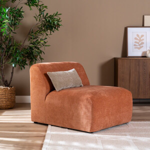 Bronx71® Fauteuil Maine gemêleerde stof terracotta