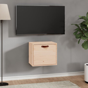 The Living Store Wandkast Massief Grenenhout - 40 x 30 x 35 cm - Decoratief en praktisch